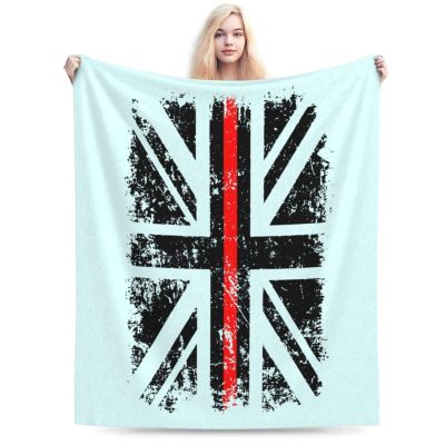 Thin Red Line UK Flag Throw Blanket for Men Women Couch Bed Sofa Throw Blanket 60"x50" Blankets