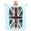 Thin Red Line UK Flag Throw Blanket for Men Women Couch Bed Sofa Throw Blanket 60"x50" Blankets view 1