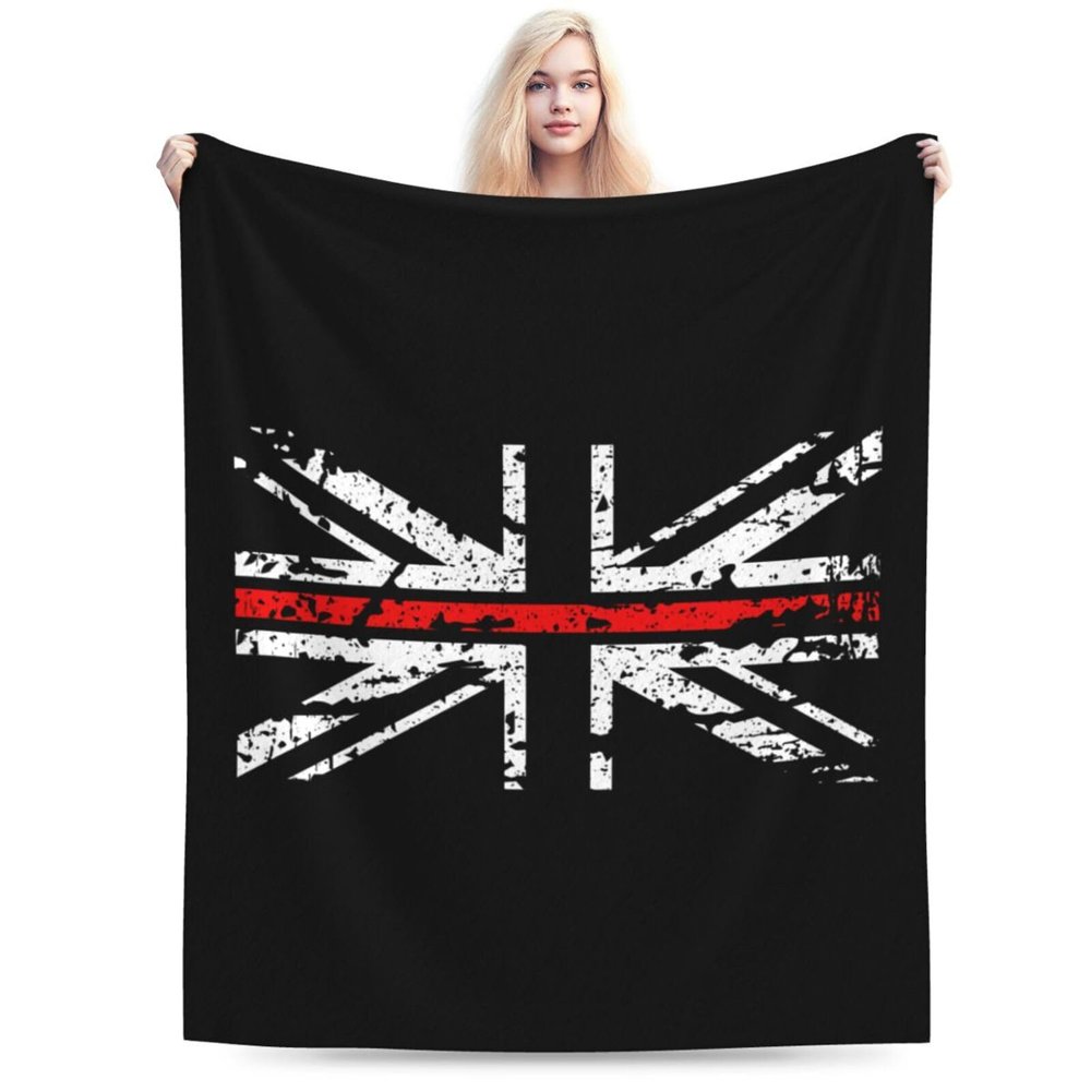 Thin Red Line UK Flag Throw Blanket for Men Women Couch Bed Sofa Throw Blanket 50"x40" Blankets
