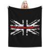 Thin Red Line UK Flag Throw Blanket for Men Women Couch Bed Sofa Throw Blanket 50"x40" Blankets view 1
