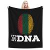 BASTU Lithuania It's in My DNA Throw Blanket for Men Women Couch Bed Sofa Throw Blanket 60""x50"" Blankets, Black view 1
