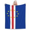 BASTU Flag of Cape Verde Throw Blanket for Men Women Couch Bed Sofa Throw Blanket 40""x30"" Blankets, Black view 1
