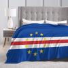 BASTU Flag of Cape Verde Throw Blanket for Men Women Couch Bed Sofa Throw Blanket 40""x30"" Blankets, Black view 4