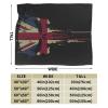 Skull Head UK United Kingdom Flag with Grunge Throw Blanket for Men Women Couch Bed Sofa Throw Blanket 60"x50" Blankets view 3