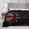 Skull Head UK United Kingdom Flag with Grunge Throw Blanket for Men Women Couch Bed Sofa Throw Blanket 60"x50" Blankets view 4