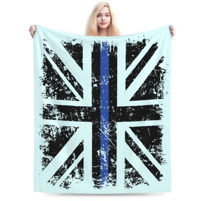 Thin Blue Line UK Flag Throw Blanket for Men Women Couch Bed Sofa Throw Blanket 60"x50" Blankets