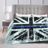 Thin Blue Line UK Flag Throw Blanket for Men Women Couch Bed Sofa Throw Blanket 60"x50" Blankets view 4