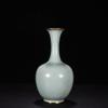 GLW FengShui 11.0" China Antique Song Dynasty ru kiln Porcelain Sky Cyan Glaze gem Inlay vase view 1