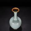 GLW FengShui 11.0" China Antique Song Dynasty ru kiln Porcelain Sky Cyan Glaze gem Inlay vase view 2
