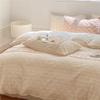Bed Sheet Set Bedding Sheet Set Milk Velvet Four Piece Set Warm Fluffy Bedding Set Plush Quilt Cover Set Simple Soft Set Bedding Set Sheet Sets(Color:Wit,Size:Queen Size) view 4