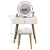 SABALON Makeup Table Vanity Makeup Desk with Sliding Mirror and Stool Dressing Table Cosmetic Table with 1 Drawer for Bedroom - White Vanity Desk(Color:A) view 2