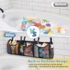DOCMON Bathtub Toy Storage, 6 Compartments Detachable Bath Toy Holder for Bathtub, Large Bath Toy Organizer, Quickly Dry Bath Toy Net Basket, Mesh Shower Caddy for Sorting Toys Toiletry - Black view 2