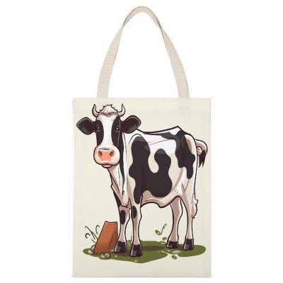 NHYDSPQ Economical Cotton Tote Bag,Dairy Cow Print Tote Bag,canvas Tote Bags,multi-purpose Reusable Canvas Bags