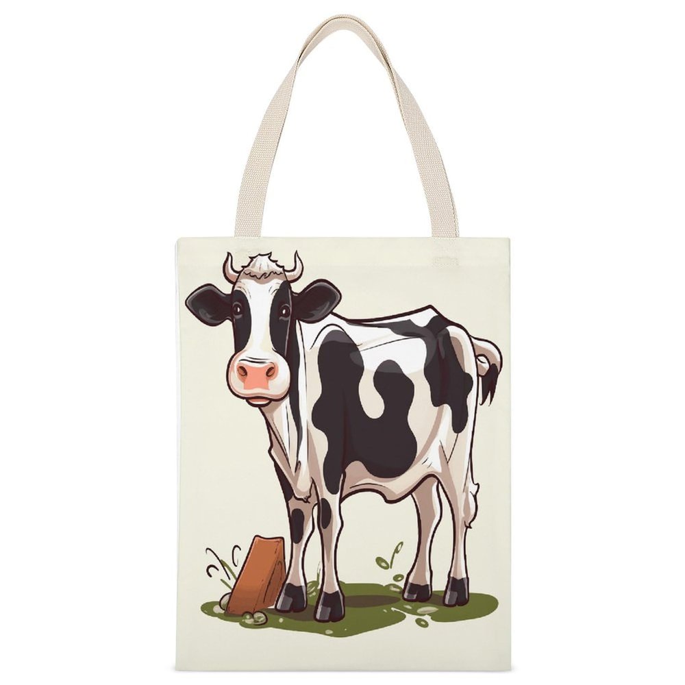 NHYDSPQ Economical Cotton Tote Bag,Dairy Cow Print Tote Bag,canvas Tote Bags,multi-purpose Reusable Canvas Bags