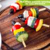 vivinin 396 PCS Bamboo Skewers, 3.5 Inches Wooden Skewers, Skewers for Appetizers Wide Flat Paddle, Skewer Sticks for Cocktail Fruit BBQ Sandwich Drink Party Supplies, 21ZQ0002 view 4