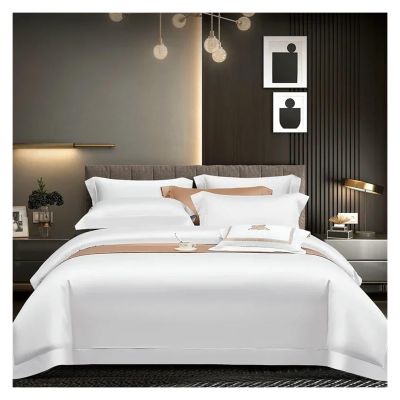 GLAMDIA Egyptian Cotton Bedding Set White bedlinen 106''x90''US Size Duvet Cover Fitted Sheet with Elastic Pillowcase 4pcs,Bed