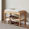 SABALON Foot Stools Ottoman Shoe Bench Solid Wood Shoe Changing Stool Shoe Changing Stool Household Entrance Soft Cushion Stool Small Household Entrance Shoe Changing Rack Shoe Changing Stool view 2