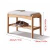 SABALON Foot Stools Ottoman Shoe Bench Solid Wood Shoe Changing Stool Shoe Changing Stool Household Entrance Soft Cushion Stool Small Household Entrance Shoe Changing Rack Shoe Changing Stool view 3