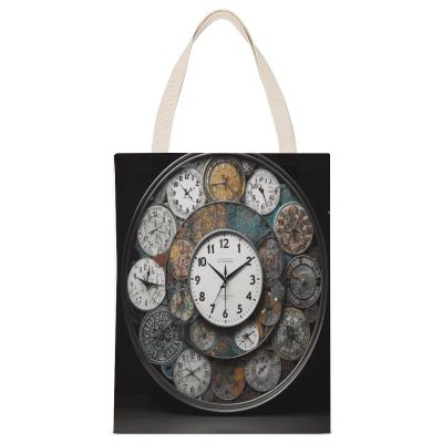 NHYDSPQ Economical Cotton Tote Bag,Clock Art Print Tote Bag,canvas Tote Bags,multi-purpose Reusable Canvas Bags