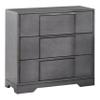Furniture of America Del Rio 26 inches Solid Wood 3-Drawer Nightstand with Nickel Finger Pulls, Felt-Lined Top Storage Bedside Table, No Assembly for Bedroom, Guest Room, Gray view 1