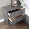 Furniture of America Del Rio 26 inches Solid Wood 3-Drawer Nightstand with Nickel Finger Pulls, Felt-Lined Top Storage Bedside Table, No Assembly for Bedroom, Guest Room, Gray view 3