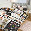 MSSHUKYTT Modern Cartoon Japan Sushi Duvet Cover Set Twin Size,Abstract Japanese Anime Traditional Food Sushi Theme Bedding Sets 3 Pieces(1 Duvet Cover+2 Pillow Sham) view 1