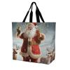 LMNGH Christmas Santa Claus Tote Bag Reusable Grocery Bag Foldable Handbag Washable Shopping Bag Heavy Duty Shoulder Bag Crossbody for Travel view 1