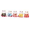 Beatifufu 5pcs Ceramic Cat Decoration Miniature Auspicious Cat Ornaments for Home and Car Decor Creative Tabletop Adornment Unique Choice for Friends and Family view 1