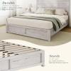Albott Full Size Farmhouse Bed Frame with 49" Headboard, Platform Bed Frame with Wood Slats Support/No Box Spring Needed/Easy Assembly, Distressed White view 4