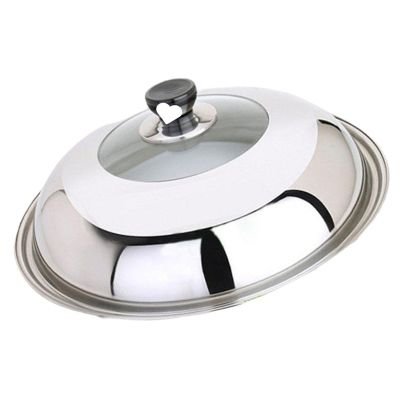 11 Inch Stainless Steel Pan Lid, Cookware and Bakeware Lids Universal Pan Lid Tempered Glass Lid Replacement Lids for Pots and Pans