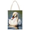 NHYDSPQ Economical Cotton Tote Bag,Cute Little Swan Print Tote Bag,canvas Tote Bags,multi-purpose Reusable Canvas Bags, 35*45cm, Style view 1
