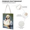 NHYDSPQ Economical Cotton Tote Bag,Cute Little Swan Print Tote Bag,canvas Tote Bags,multi-purpose Reusable Canvas Bags, 35*45cm, Style view 4