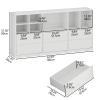Gyfimoie White Dresser for Bedroom with 6 Drawers, Chest of Drawers with Led Lights&Charging Station, 63" Long Dresser with 7 Open Cubbies, Storage Drawers for Living Room, Closet, Hallway (White) view 2