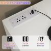 Gyfimoie White Dresser for Bedroom with 6 Drawers, Chest of Drawers with Led Lights&Charging Station, 63" Long Dresser with 7 Open Cubbies, Storage Drawers for Living Room, Closet, Hallway (White) view 3
