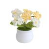 Blync Knitting Crochet Flowers Potted Plants, Fake Forget Me Not Flowers for Friends, Family and Lover, Artificial Handmade Flowers for Valentines Birthday Wedding Gift and Home Decor (Gyellow) view 1