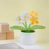 Blync Knitting Crochet Flowers Potted Plants, Fake Forget Me Not Flowers for Friends, Family and Lover, Artificial Handmade Flowers for Valentines Birthday Wedding Gift and Home Decor (Gyellow) view 4