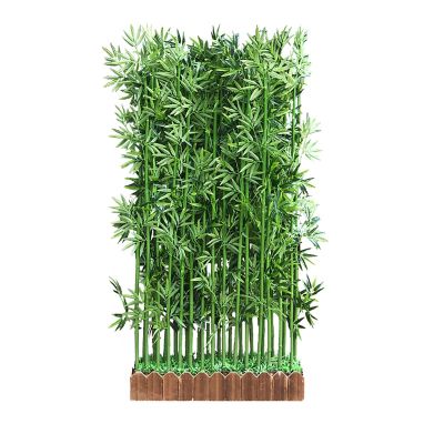 Tall Faux Plant in Pot Fake Tree Artificial Plants,Simulated Bamboo Indoor Outdoor Decor,Artificial Bamboo Tree with Wood Base,Malls Partition Wall Office Separator Screen Room Divider(Size:120cm--20