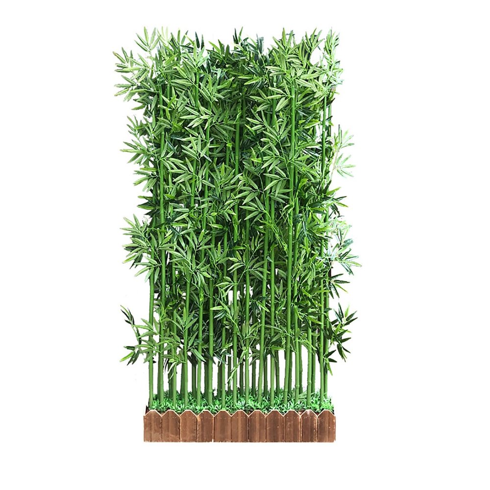 Tall Faux Plant in Pot Fake Tree Artificial Plants,Simulated Bamboo Indoor Outdoor Decor,Artificial Bamboo Tree with Wood Base,Malls Partition Wall Office Separator Screen Room Divider(Size:120cm--20