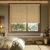 HOTSOON Light Filtering Wood Texture Roller Shades for Windows, Imitation Bamboo Fabric Cordless Roller Blinds, UV Protection Easy to Install Window Shades for Home, Door, Light Beige, 24.5"W x 48"H view 1