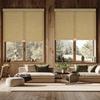 HOTSOON Light Filtering Wood Texture Roller Shades for Windows, Imitation Bamboo Fabric Cordless Roller Blinds, UV Protection Easy to Install Window Shades for Home, Door, Light Beige, 24.5"W x 48"H view 2