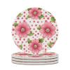 4PCS Drink Coaster Polka Dot Flower Absorbent Coasters Set Coffee Table Coasters for Drink Coffee Cup Beverage Coasters Wine Beer Bar Coasters view 1