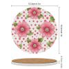 4PCS Drink Coaster Polka Dot Flower Absorbent Coasters Set Coffee Table Coasters for Drink Coffee Cup Beverage Coasters Wine Beer Bar Coasters view 2