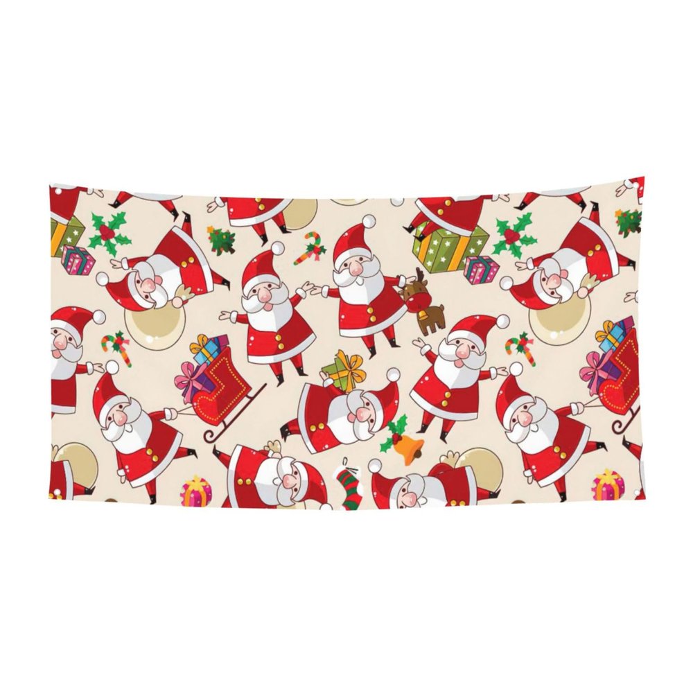 Christmas Cartoon Santa Claus print Event background banner hanging flag 70" x 35 Inch Indoor Outdoor Party Decoration