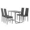 5 Pcs Rectangle Dining Table Set with Metal e, Tempered Glass Dining Table for Kitchen Room, Black view 3
