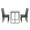 5 Pcs Rectangle Dining Table Set with Metal e, Tempered Glass Dining Table for Kitchen Room, Black view 4