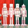 Traditional Wood Soldier Statue Beautiful Walnut Soldier Statue Wood Desk Decorations Soldier Party Decors Nutcrackers view 2