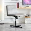 HomeLoft Basics High Grade Pu Material. Home Computer Chair Office Chair Adjustable 360  Swivel Cushion Chair with Black Foot Swivel Chair Makeup Chair Study Desk Chair. No Wheels, Grey view 1