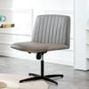 HomeLoft Basics High Grade Pu Material. Home Computer Chair Office Chair Adjustable 360  Swivel Cushion Chair with Black Foot Swivel Chair Makeup Chair Study Desk Chair. No Wheels, Grey view 2