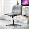 HomeLoft Basics High Grade Pu Material. Home Computer Chair Office Chair Adjustable 360  Swivel Cushion Chair with Black Foot Swivel Chair Makeup Chair Study Desk Chair. No Wheels, Grey view 3