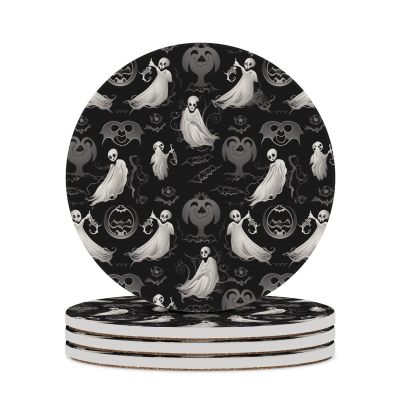 4PCS Drink Coaster Halloween Goth Absorbent Coasters Set Coffee Table Coasters for Drink Coffee Cup Beverage Coasters Wine Beer Bar Coasters